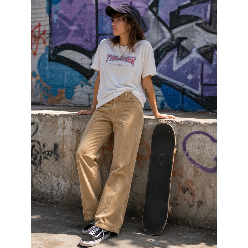 Tommy Hilfiger Tan Corduroy Pants Womens 12 Straight Leg Camel Brown Trousers